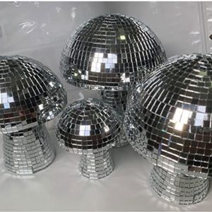 Mushroom psychedelic Hologram silver mirror sequin rave trip art decor room